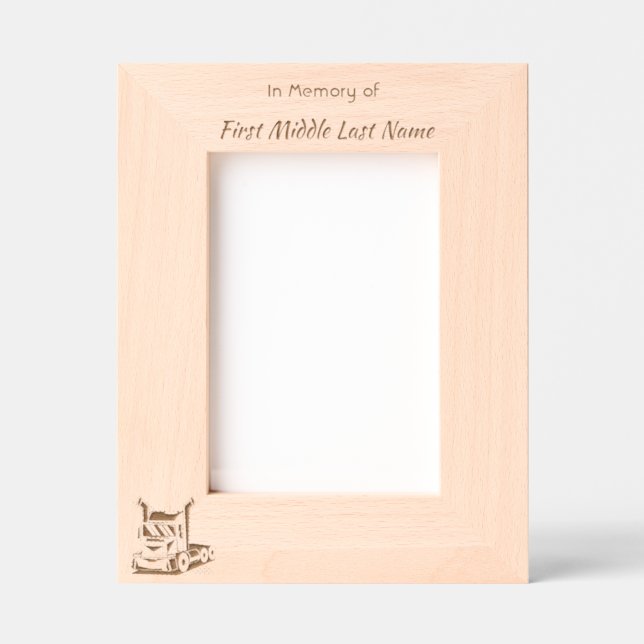 Cadres Gravés Keepsake  Memorial Semi-Truck Tractor-trailer  (Recto)