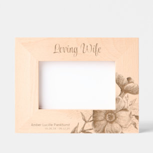 Cadres Gravés Love Femme Floral Memorial Keepsaké 4x6L