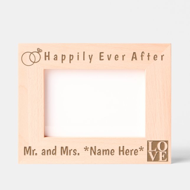 Cadres Gravés M. et Mme Noms modernes, Anneaux d'Amour et de Mar (Recto)