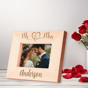 Cadres Gravés M. Mme Nom Mariage Newlyved