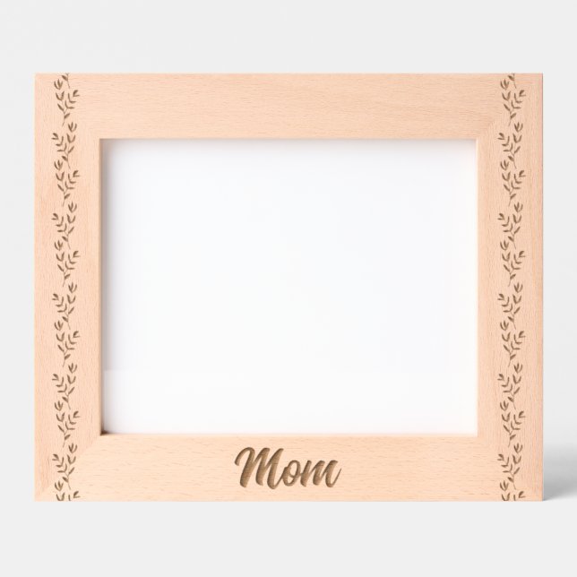 Cadres Gravés Maman florale élégante personnalisée (Recto)
