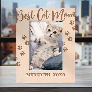 Cadres Gravés Meilleure Maman de Chat Personnalisée