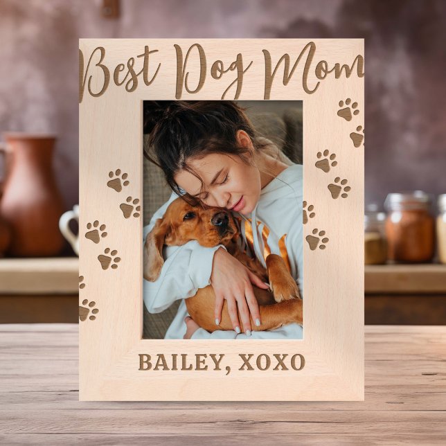 Cadres Gravés Meilleure maman de chien personnalisée (Créateur téléchargé)