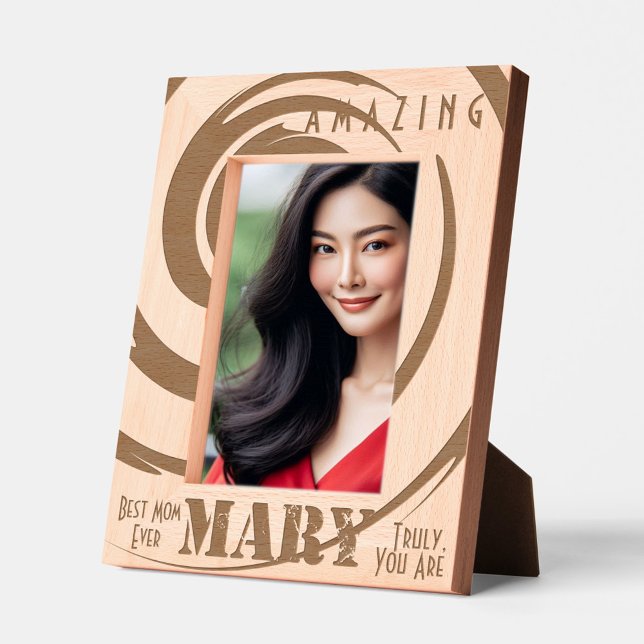 Cadres Gravés Meilleure maman personnalisée "Mary" Twirl Art (Custom Mary Photo Frame)