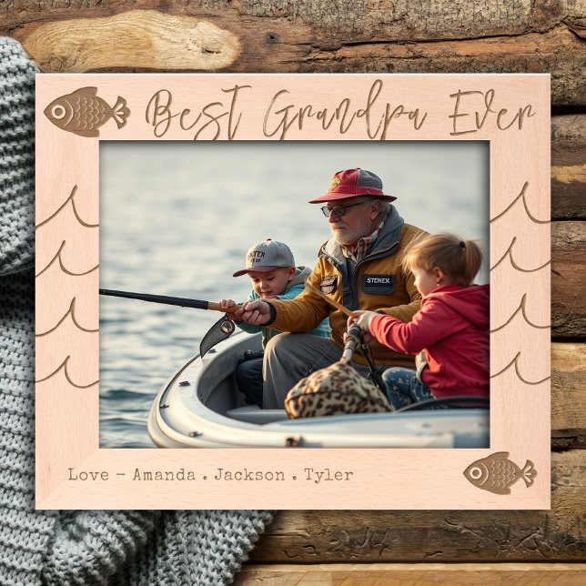 Cadres Gravés Meilleures vagues de pêche jamais grand-père (Créateur téléchargé)