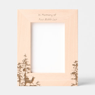 Cadres Gravés Mémoire Keepsaké Masculine Cerf