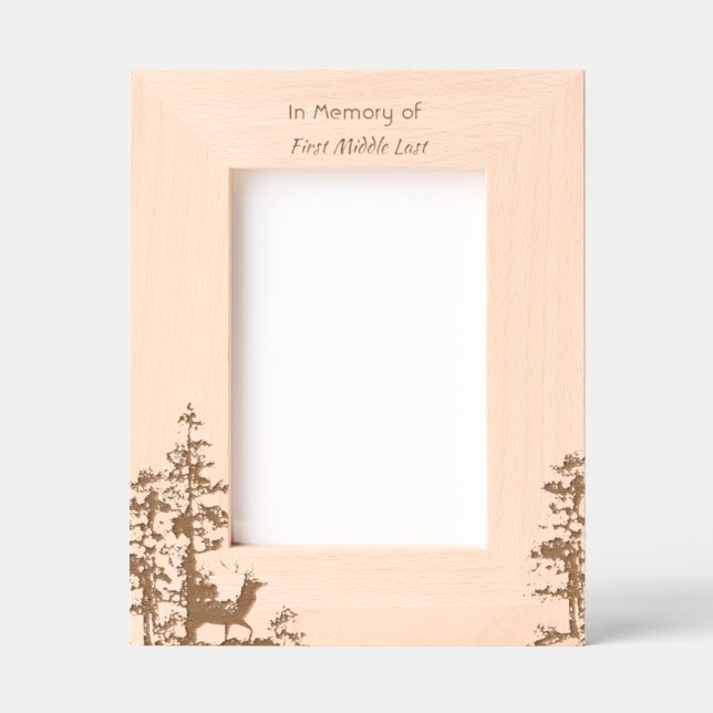 Cadres Gravés Mémoire Keepsaké Masculine Cerf (Recto)