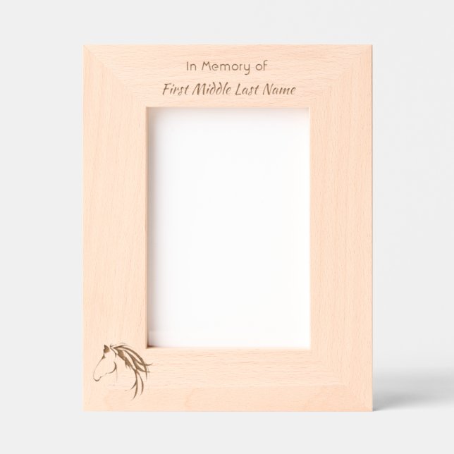 Cadres Gravés Memorial Keepsake Pastel Horse Art (Recto)
