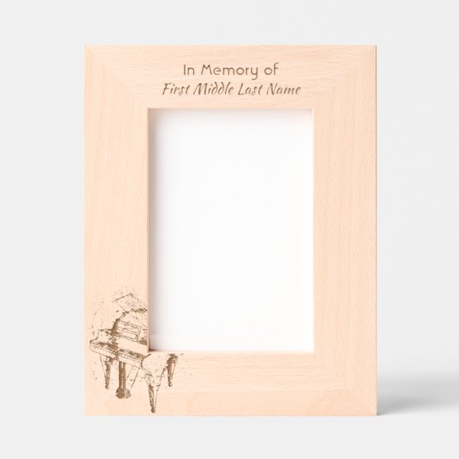 Cadres Gravés Memorial Keepsake  Prayer Piano Musician (Recto)