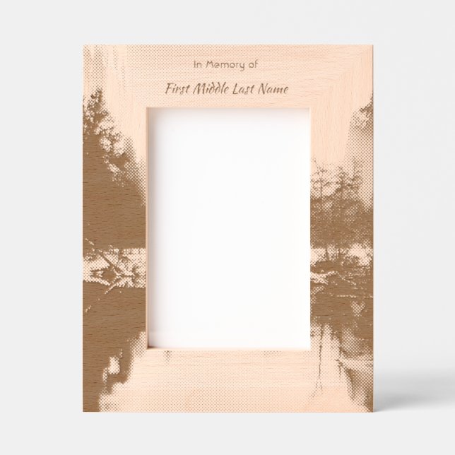 Cadres Gravés  Memorial Photo Mountain Lake Winter Snow (Recto)