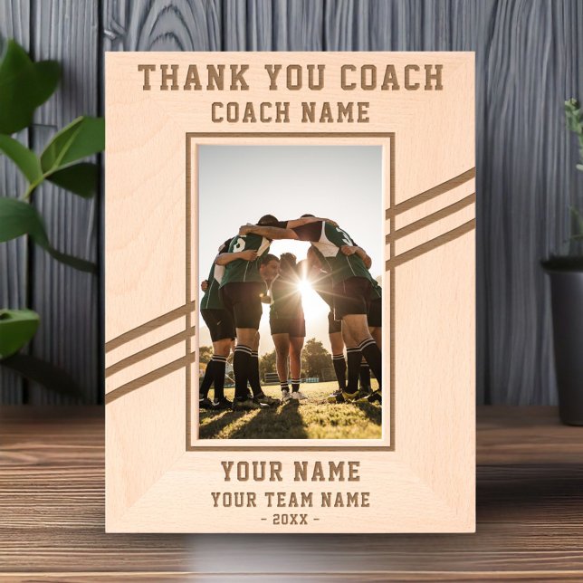 Cadres Gravés Merci Coach Nom du joueur Team Sports (Créateur téléchargé)
