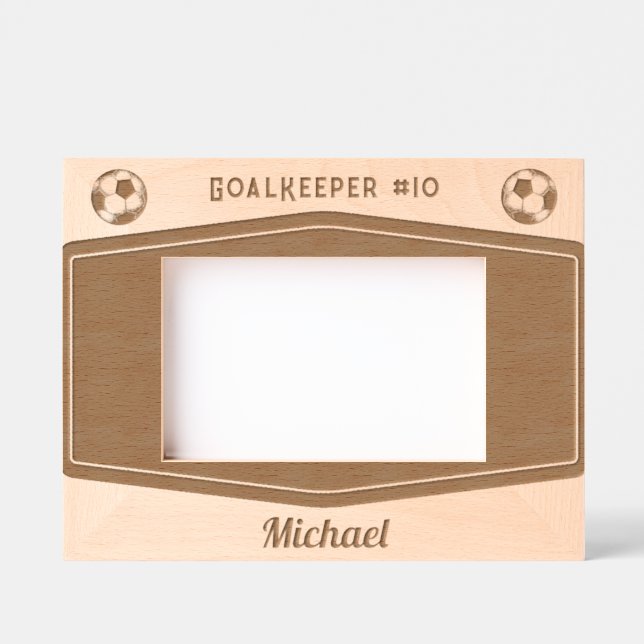 Cadres Gravés Monogramme de football moderne personnalisé (Recto)