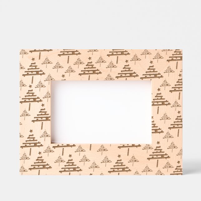 Cadres Gravés Motif d'arbre de Noël noir blanc moderne (Recto)