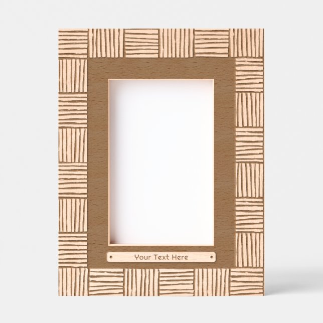 Cadres Gravés Motif de tissage moderne avec texte (Recto)