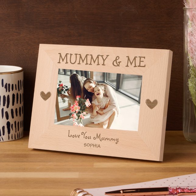 Cadres Gravés Mummy & Me Love You Mummy Black Hearts Nom Simple (Créateur téléchargé)