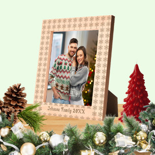 Cadres Gravés Nom de famille Snowflake Xmas Motif 8X10 Bois