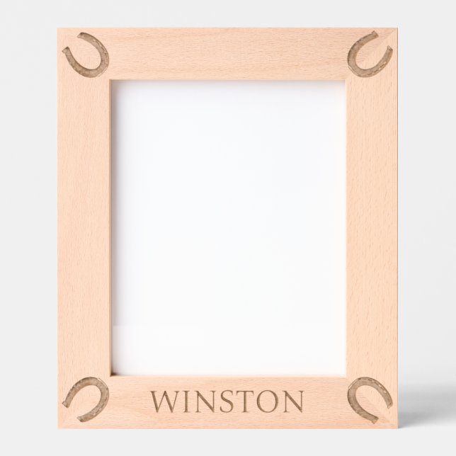 Cadres Gravés Nom du cheval personnalisé Horseshoe équestre (Recto)