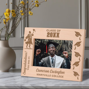 Cadres Gravés Nom du diplôme personnalisé, école/collège, année
