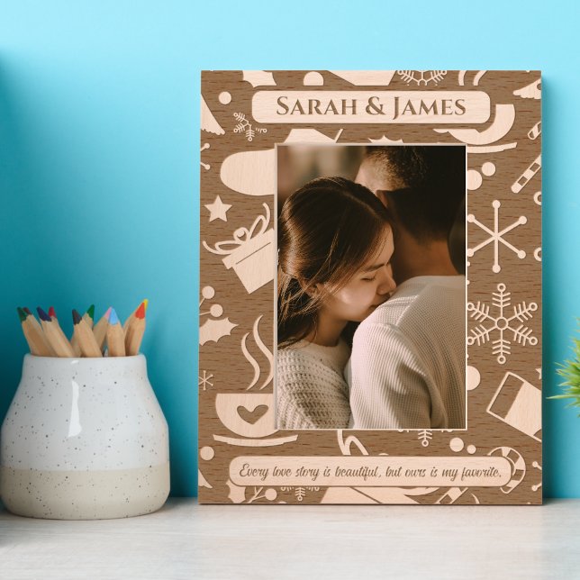 Cadres Gravés Nom personnalisé du couple Citation de Noël (Créateur téléchargé)