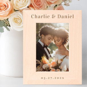 Cadres Gravés Noms minimalistes simples mariage date