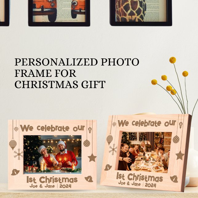 Cadres Gravés Notre 1ère célébration de Noël Cadeaux personnalis (Créateur téléchargé)
