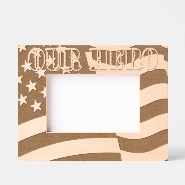 Cadres Gravés Notre drapeau américain héros (Recto)