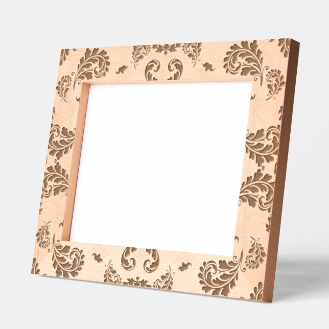 Cadres Gravés Paisley en beige esthétique moderne Tan Brown (Gauche)