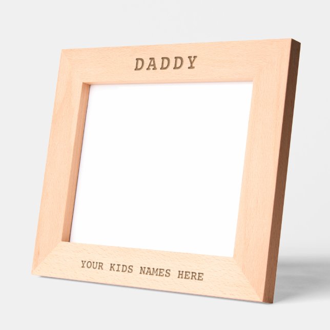 Cadres Gravés Papa Enfants Noms Papa Cadeau Famille Photo (Gauche)