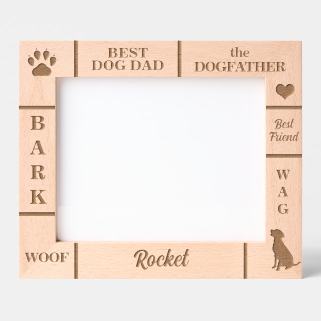 Cadres Gravés Paysage 10x8 MEILLEUR chien DAD Jamais Nom personn (Recto)