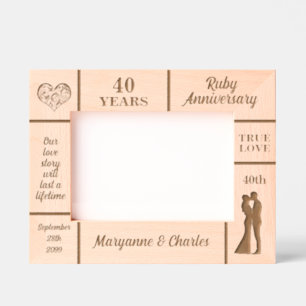 Cadres Gravés Paysage 7x5 Ruby 40e anniversaire de Mariage