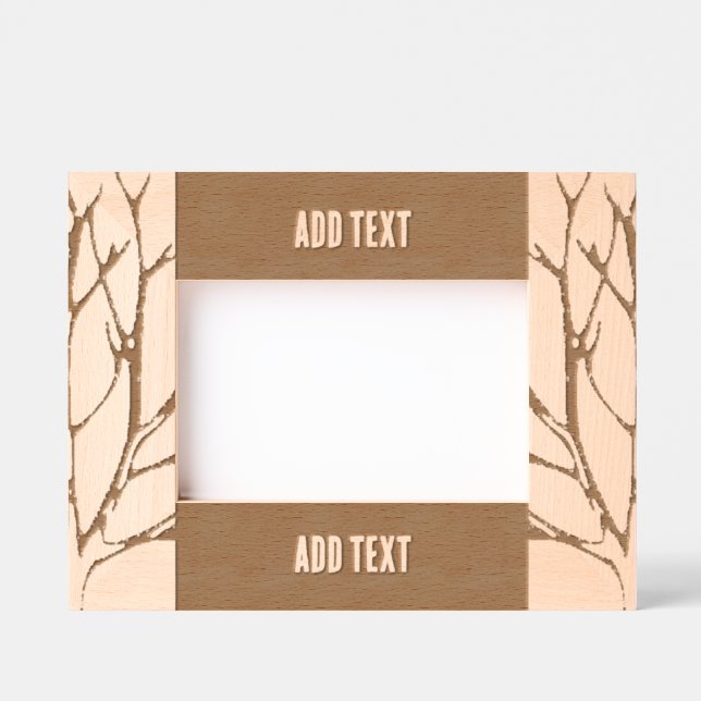 Cadres Gravés Paysage personnalisé 6" x 4", FrameStyle : naturel (Recto)