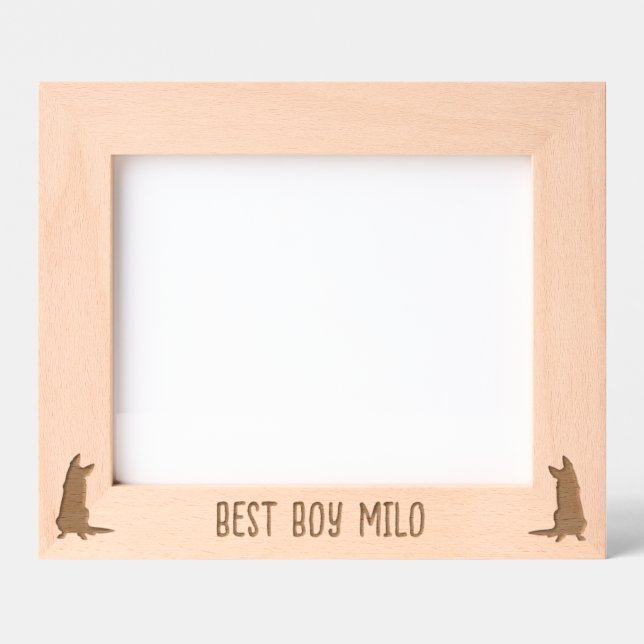 Cadres Gravés Personalisé Berger Allemand Silhouette gravée P (Recto)