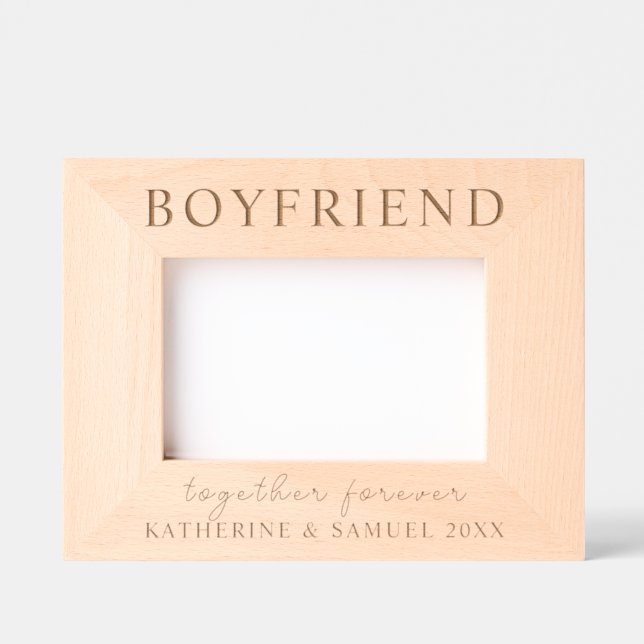Cadres Gravés Personalized Boyfriend Together Forever Wood (Recto)