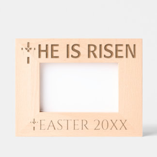 Cadres Gravés Personalized He Is Risen Vintage Easter Religious