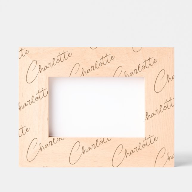 Cadres Gravés Personalized Name Wood Frame, Handwritten, 6x4,  (Recto)