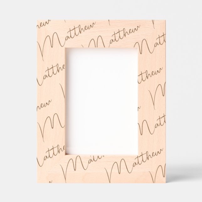 Cadres Gravés Personalized Photo Frame, Name Handwritten, 5x7,  (Recto)