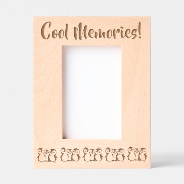 Cadres Gravés Pingouins personnalisés, Souvenirs Cool, Portrait  (Recto)