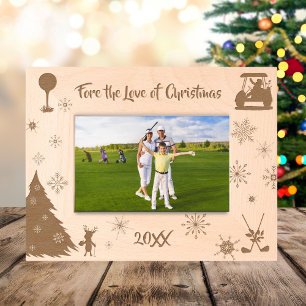Cadres Gravés Pour l'amour du golf de Noël en bois de Noël