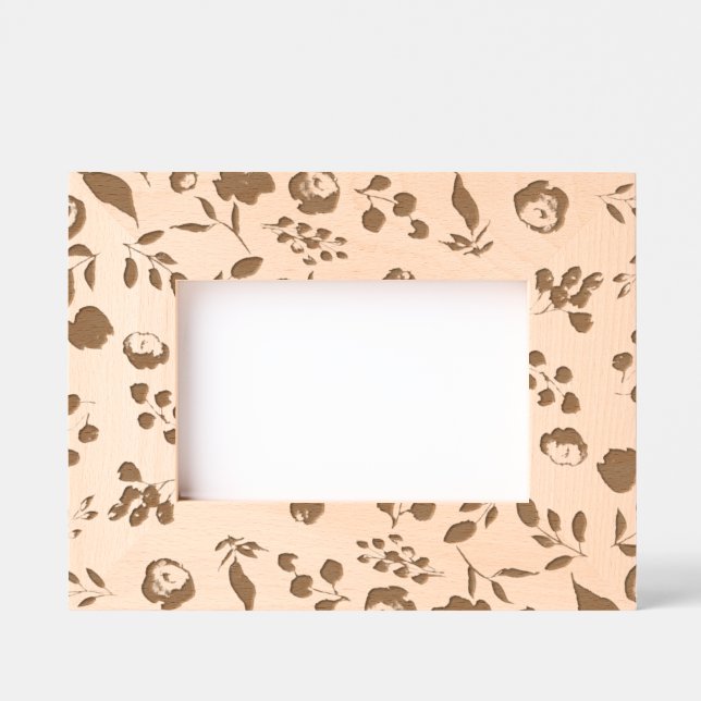 Cadres Gravés Rustic Rose and Leaf Pattern Flowers Floral (Recto)