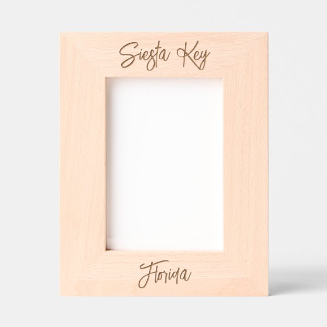 Cadres Gravés Siesta Key Florida Laser Engraved Picture Frame (Recto)
