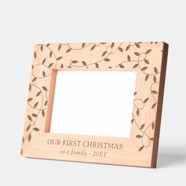 Cadres Gravés String Lights 1er Noël en famille (Gauche)