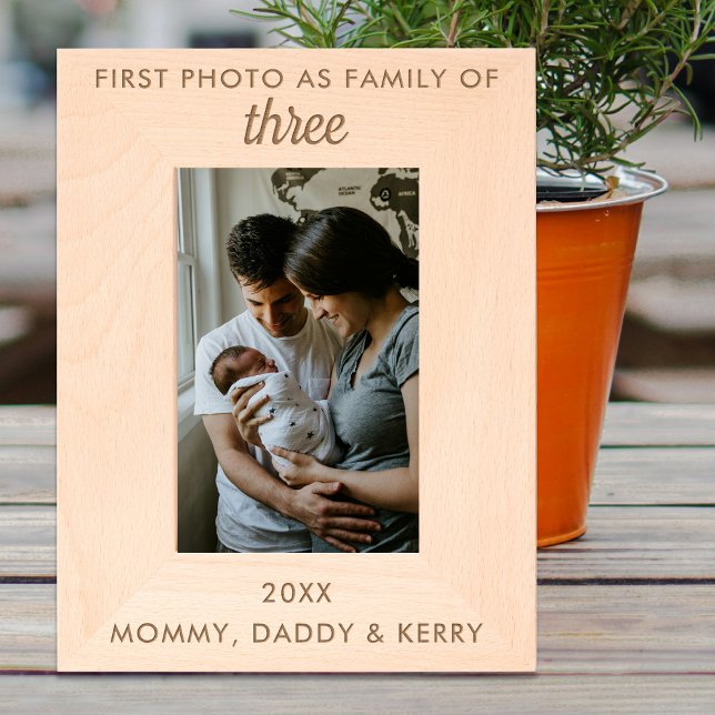Cadres Gravés Texte personnalisé gravé photo de la première fami (Personalized Text Engraved First Family Photo)