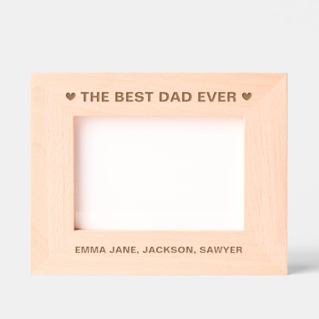 Cadres Gravés The Best Dad Ever Hearts and Names (Recto)