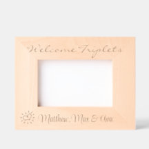 Triplets De Bienvenue, Avec Noms, Photo, 6x4",