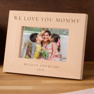 Cadres Gravés We Love You Mommy Cadeau photo personnalisé Cadeau