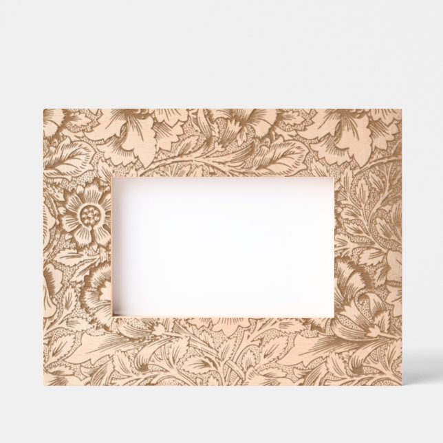 Cadres Gravés William Morris Fleur de pavot rose Floral (Recto)