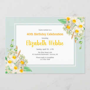 Cadres jonquilles Anniversaire Invitation