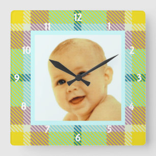 Cadres photo Tartan doux Horloge murale