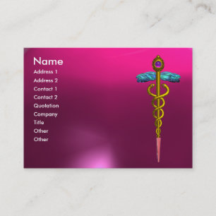 CADUCEUS AMETHYST vibrant gold pink purple,fuchsia Business Card
