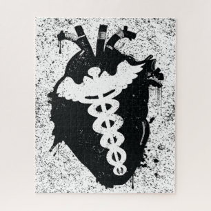 caduceus anatomical heart jigsaw puzzle